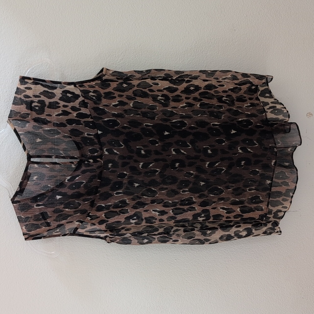 Bcbgeneration Leopard Print Pleated Top - Brown B… - image 3